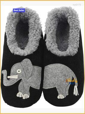 Animal Slipper Socks for Women, Fuzzy Non-Slip Sherpa Lined Cute House Slippers